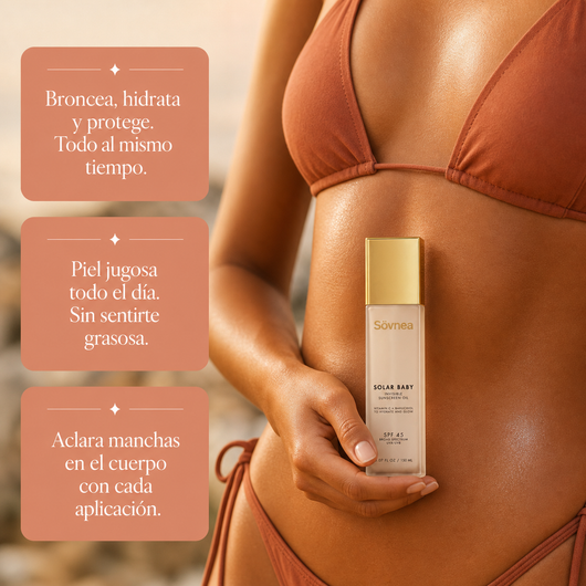Sövnea Aceite Bronceador - Repara Tu Piel Mientras Se Broncea